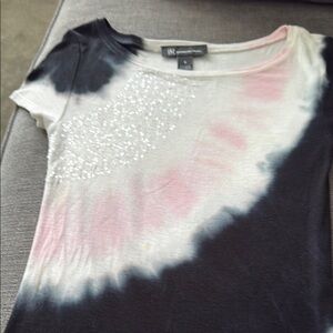 INC International Concepts Black and White Graphic Embellished T-Shirt